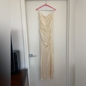 Shona Joy La Lune Lace Back Maxi Dress in Cream